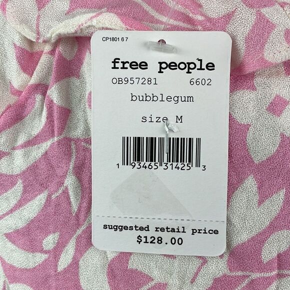 NWT Free People Pink Bubble Gum Floral Dress Size M - Picture 6 of 7